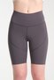 Women's Anthracite Colored High Waist Gathering Korean Fabric Sports Shorts - 4