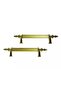 Handle Cylinder Striped Zamak Handle Model 14 cm (2 Pieces) Gold
