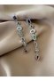 Premium Row Colorful Zircon Stone Baguette Design Earrings - 2
