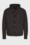Men's Letter Motif Hooded Collar Long Sleeve Snap Closure Black Coat Em 001003   Af15384-U8168 - 4