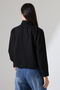 Thessaloniki Zippered Shirt Collar Basic Women's Sweatshirt 21986 Black - 4
