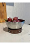 Slash Wooden Base Metal Round Serving/ Presentation Bowl 12 cm - 4