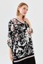 Women's V-Neck Sleeve and Collar Knitwear Ribbed Blouse Black