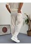 White Report Ottoman Fabric Single Pocket T-Shirt-Pants with Back Single Pocket 2 Piece Set - 5
