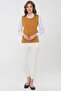 Women's Knitwear Sleeveless Blouse Mustard - 2
