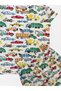 Boy's 100% Cotton Ecru Car Truck Tow Truck Patterned Short Sleeve Shorts Pajama Set - 3