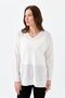 Women's V-Neck Slim Blouse Ecru - 5