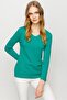 Women's V-Neck Camisole Cotton Blouse Green - 2