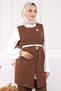 Brown Shirt Vest Pants Triple Combination Set - 4