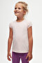 Pale Pink Basic Girl's Crew Neck Watermelon Sleeve T-Shirt