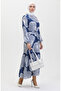 Indigo Patterned and Belted Dress - 0445-04 - 2