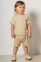 Baby Kids Yellow Cotton Short Sleeve Shorts 2-Piece Set Trend Fashion Bottom Top Set - 2