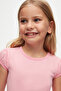 Pink Basic Girl's Crew Neck Watermelon Sleeve T-Shirt - 3