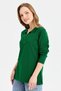 Women's Polo Neck Slim Knitwear Blouse Green - 4