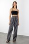 Women's Pleated Fabric High Waist Palazzo Pants Pants-002 - 4