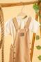 Girl Boy Baby Kids Natural 2-Piece Jumpsuit Set Natural Cotton Trend Fashion Bottom Top Set - 2