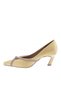 Women's Pointed Toe Top Cross Silver Stone Heeled Shoes Mustard Satin 282621085 - 4