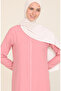 Zippered Crepe Abaya 3317-04 Rose Dry - 3