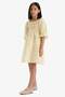 100% Cotton Patterned Short Sleeve Summer Dress for Girls E2643A825Sm - 3