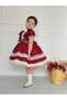 Zebrina Burgundy Vintage Baby Girl Dress, Birthday Dress, Photo Shoot Dress, Suitable for Ages 0-12 - 6