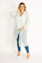Women's Large Size Green Lace Long Cardigan 65n28347 - 7