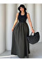 Trend Parachute Fabric Double Color Zero Sleeve Long Pocket Dress