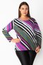 Women's Large Size Colorful Cotton Fabric Color Combination Blouse 65n28380 - 3