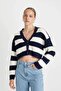 Blue - White Women's Cardigan Z8539Az/Nv135 - 7