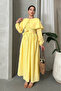 Imported Special Design Cloak Collar Lined with Belt 100% Cotton Fisto Dress Suitable for Testture - 6