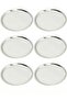 Stainless Steel 6 Pieces 25 Cm Round Serving, Cake, Cookie, Treat Plate, Serving Plate 6 Pieces