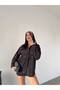 Women's Oversize Shirt with Heart Stone Accessories Poplin Fabric (100% Cotton)