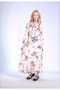 Girl's Long Floral Patterned Full Length Lined Hijab Dress - 5