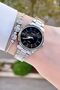 Women's Wristwatch with Black Cord and Metallic Color - 2