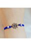 Unisex Zircon Stone Evil Eye Bead Rudder Figured Baroque Pearl Bead Blue Drawstring Macrame Braided Bracelet