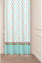 Flowers Leaf Square Geometric Lines Patterned Custom Design Digital Printed (Single Wing) Background Curtain