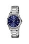 Women's Wristwatch with Navy Blue Dial and Metallic Color Band, 24 Months Warranty