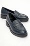Navy Blue Genuine Leather Women Loafer Shoes Real Leather Women Moccasin Office & Casual College Shoes - 3