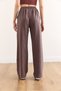 Women's Brown Elastic Waist Pocket Flowy Gabardine Trousers Pnt-19000336 - 6