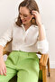 Women's White Embroidery Detailed Muslin Shirt Gml-19001333 - 4