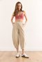 Women's Stone Pocket Baggy Gabardine Trousers Pnt-19000337 - 5