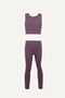 Bottom Long Top Thick Strap Crop High Waist Ribbed Leggings Set-42116 - 4