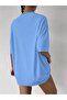 Palm Springs T-Shirt - Baby Blue Printed Oversize Crew Neck Short Sleeve T-Shirt - 2