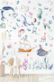 Underwater World Ships, Submarine, Whale, Fishes Mega Wall Sticker Set