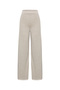 Women's Beige Striped Wide Leg Elastic Waist Pants - 3