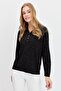 Women's Polo Neck Angelina Basic Blouse Black - 4