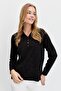 Women's Polo Neck Angelina Basic Blouse Black - 5