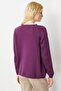 Women's Crew Neck Classic Wool Sweater A.Purple - 3