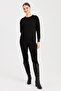 Women's Crew Neck Braided Sweater Black - 3
