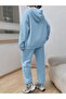 طقم بدلة رياضية من Fetch Sweatshirt Jogger - غطاء رأس كبير الحجم مطبوع باللون الأزرق الفاتح - 2