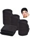 4 Black Headband, Adjustable Spa Facial Headbands Terry Cloth Stretch Make Up Wrap for Face Washing,
